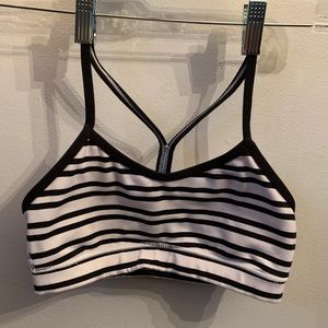 lululemon athletica Black and White Striped Sports Bra